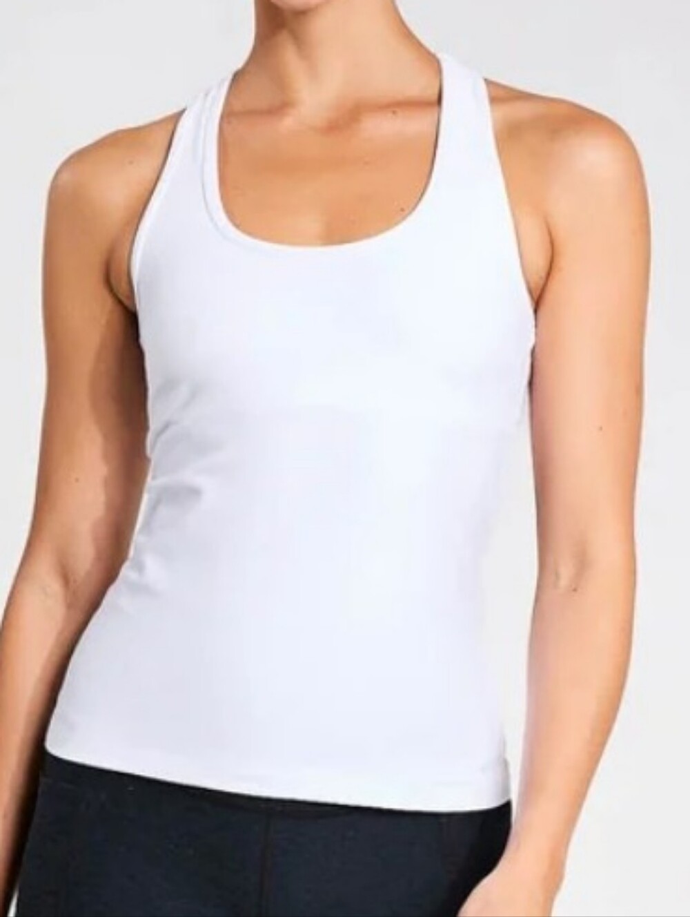 BEYOND YOGA WHITE SPACEDYE STEP UP RACERBACK TANK /SZ:SMALL